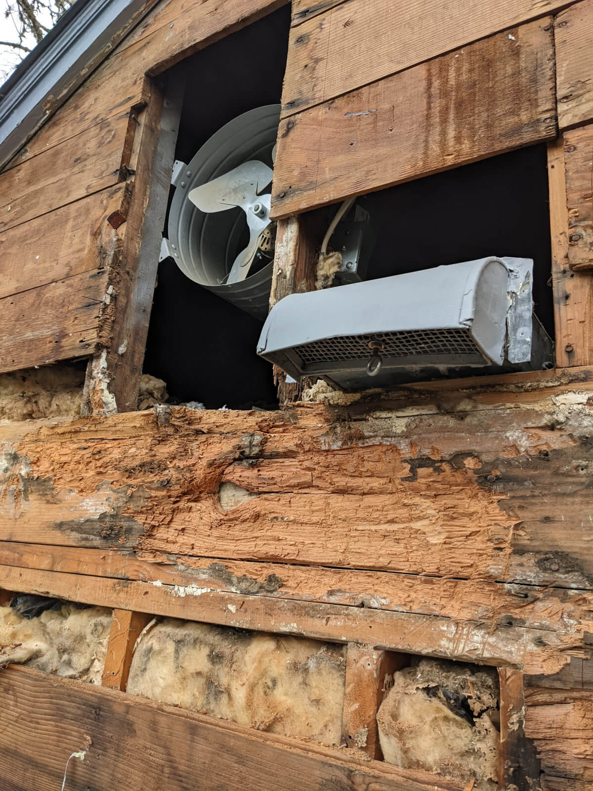 rotted rim joist and sheathing